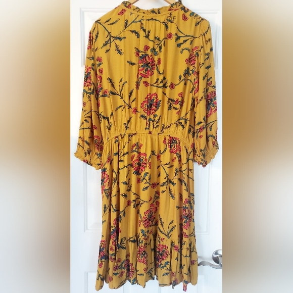 Knox Rose Floral Long Puff Sleeve Boho Style Knee Length Dress Size XL - Picture 4 of 5